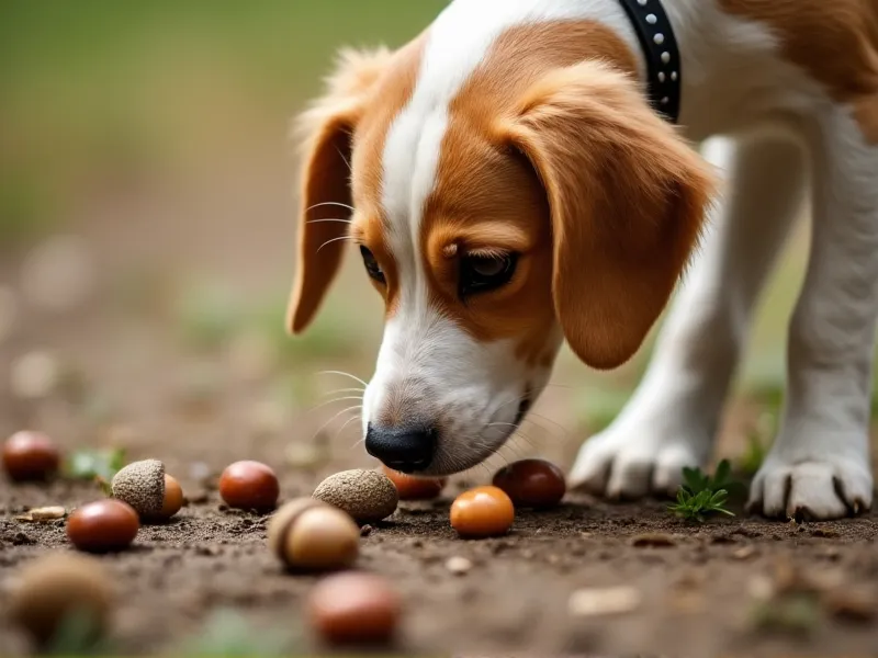 can dogs eat acorns off the ground