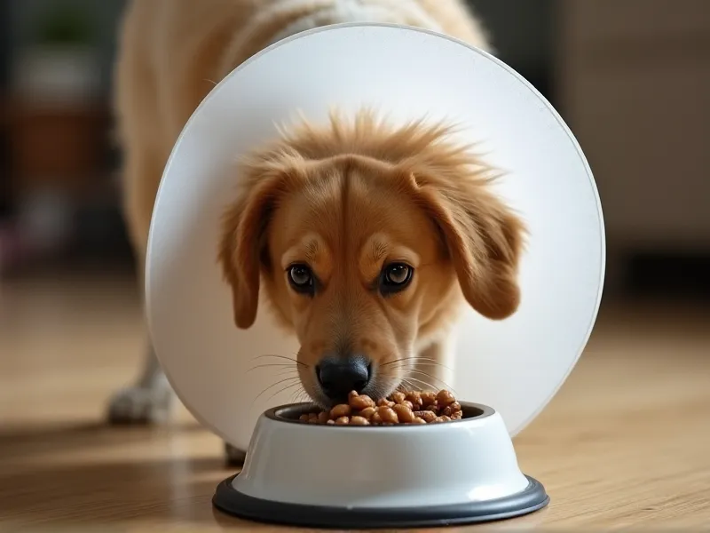 can dogs eat with a cone on